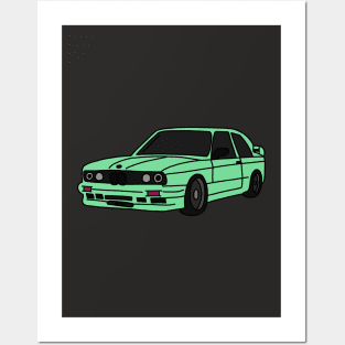 Nostalgic Green Car Posters and Art